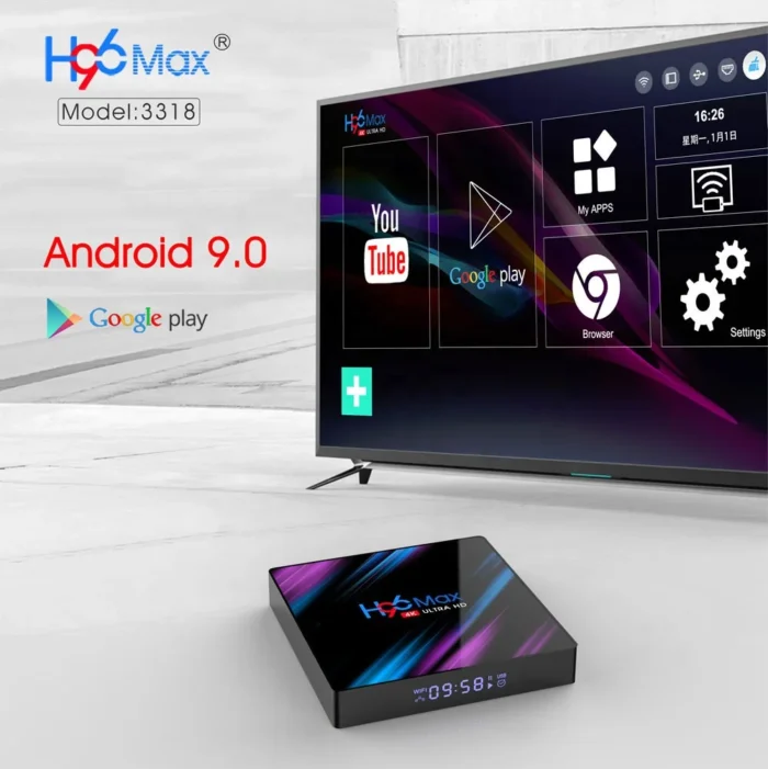 Yinzam Top Seller H96 MAX 3318 Cheaper 4K Smart Android TV Box Android 9.0 with Rockchip RK3318 4GB 64GB OTT Box - Image 3