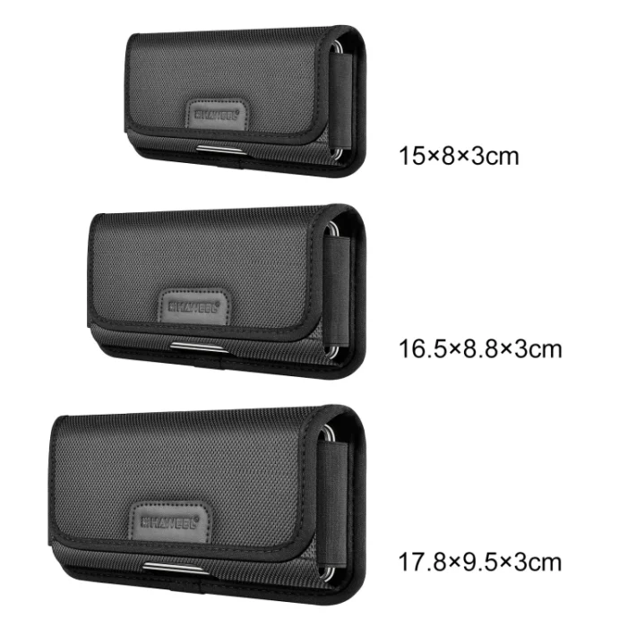 Mobile Phone Wallet HAWEEL 6.1-6.8 Inch Nylon Cloth Phone Belt Clip Horizontal Carrying Pouch Waist Bag With Card Slot - Image 5