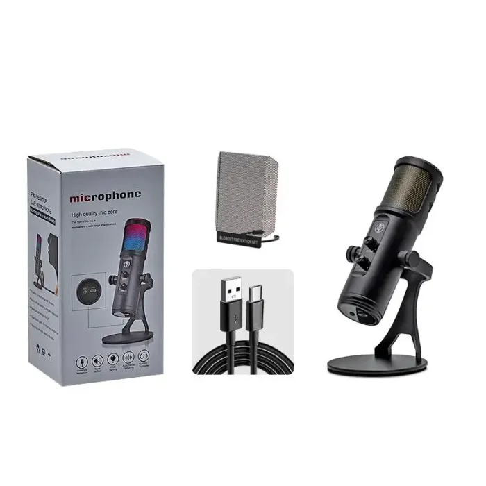 USB-C RGB Wired Stream Recording Desktop Studio Podcast Computer Condenser Microphone Kit Complete Recording Studio Equipment - Image 6