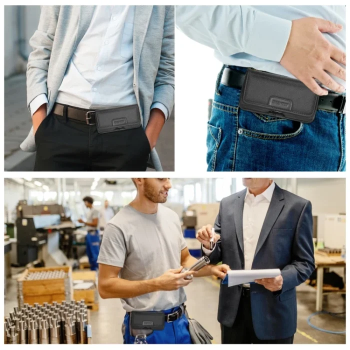 Mobile Phone Wallet HAWEEL 6.1-6.8 Inch Nylon Cloth Phone Belt Clip Horizontal Carrying Pouch Waist Bag With Card Slot - Image 4