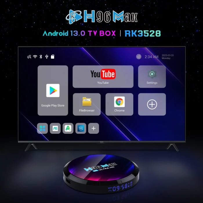 Yinzam H96 MAX 8K Smart TV Box Android 13 Set Top Box Android TV Dongle  with WiFi 6 TV 8K OTT Box RK3528 for Amazon Firestick - Image 3