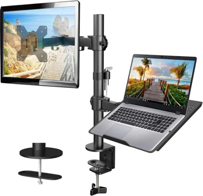 Laptop Monitor Mount,Single Monitor Desk Mount Holds13-32 Inch Computer Screen,Laptop Notebook Desk Mount Stand Fit up To17 Inch - Image 6